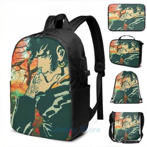 Funny Graphic print Corto maltese USB Charge Backpack men School bags Women bag Travel laptop bag