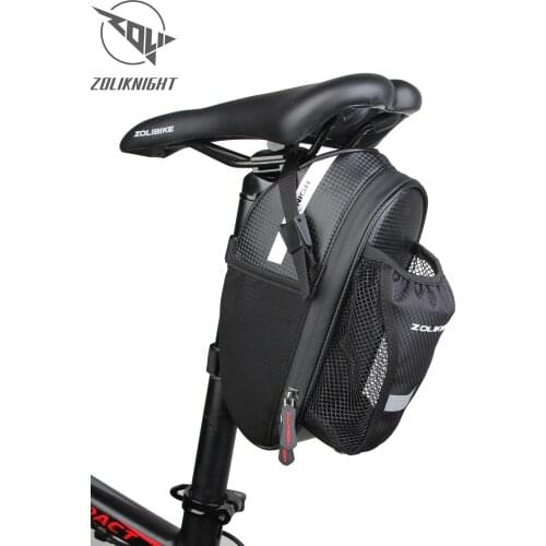 Bicycle Saddle Bag With Water Bottle Pocket PU bag MTB Waterproof Bike Rear Bags Cycling Rear Seat Tail Bag Bike Accessories
