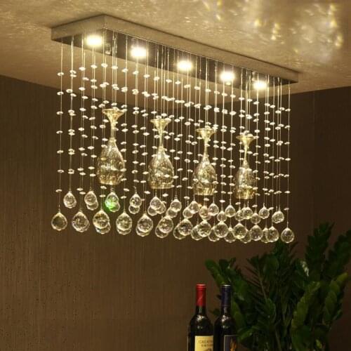 LED Square Restaurant Ceiling Lighting Crystal Creative Personality Modern Simple Bar Decorated Chandelier Nordic lamp