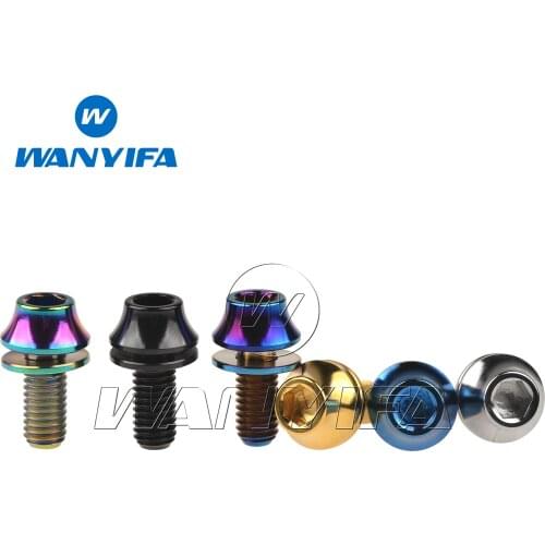 Wanyifa Titanium Ti Bolt M5x12mm with Washers Bicycle Water Bottle Cage Hex Bolts