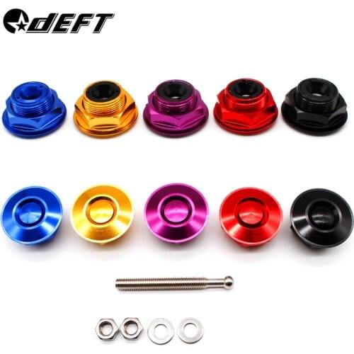 DEFT Car Engine Bonnets Lock Universal Push Button Billet Hood Pins Lock Clip Kit Car Quick Pins Engine Bonnets Lock Aluminum