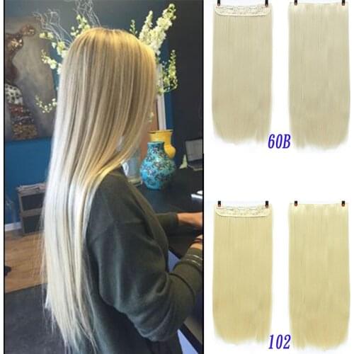 XUANGUANG 5 clips Long Straight Women Clip in Hair Extensions Natural Silky straight Hair Extention 24"inches
