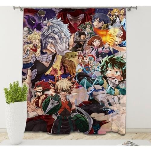 Anime My Hero Academia 3D Printed Curtain Kids Bedroom Living Room Curtain Home Decoration Parlour Room Blackout Curtains 02