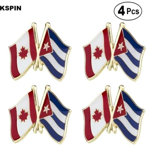 Canada & Cuba Friendship Flag Pin Lapel Pin Badge Brooch Icons 4pcs