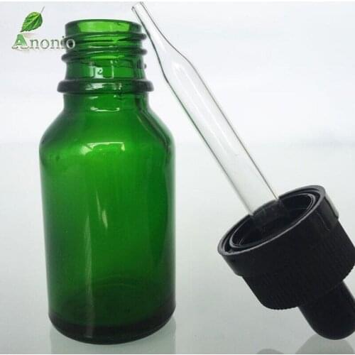 10pcs Green Glass Liquid Reagent Pipette Bottle Empty Eye Dropper Aromatherapy Tools 5/10/15/50ml Glass Liquid Pipette Bottle C