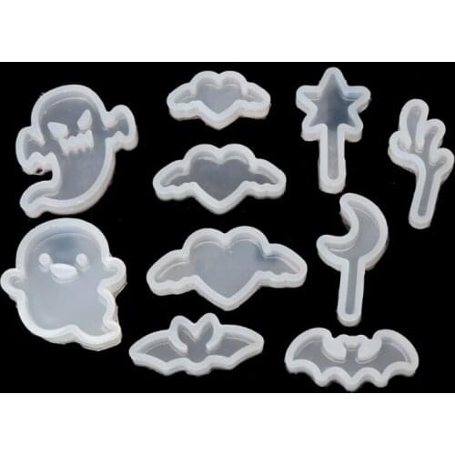 10Pcs Star Moon Ghost Elf Love Pendant Jewelry Silicone Mold Resin Craft Tool Dried Flower Resin Decorative DIY Hand Crafts