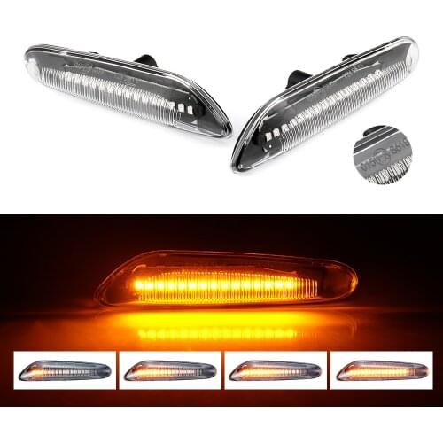 2Pcs Dynamic LED Side Marker Indicator Light For BMW E82 E88 E60 E61 E90 E91 E93 E92 Amber Turn Signal Light Sequential 2021