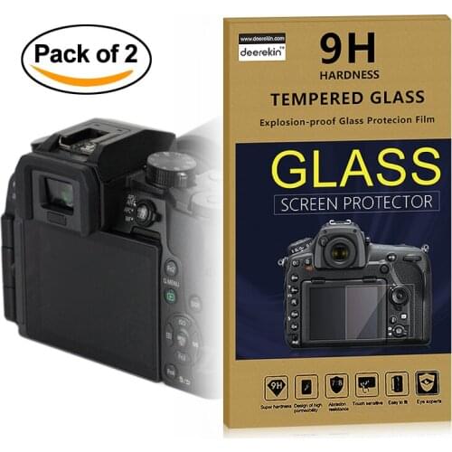 2x Self-Adhesive 0.25mm Glass LCD Screen Protector w/ Top LCD Film for Panasonic Lumix DMC-G7 DMC-G9 / DMC G7 G9 DC-G100 Camera