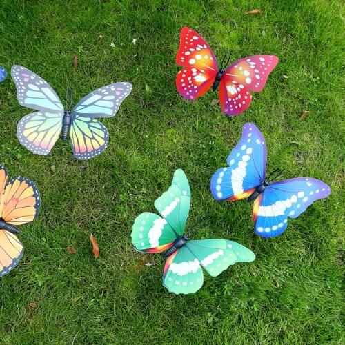 5pcs Artifical Butterfly Garden Bright Colors Butterfly Decor 30cm Living Room Home Decoration Wedding Stickers Wedding Decor