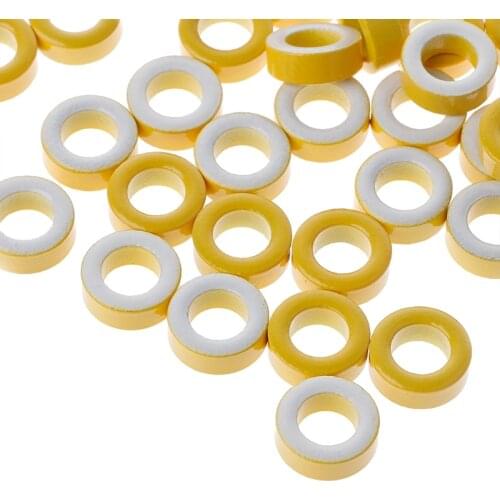 50 Pcs/Set T50-26 Iron Power Core Toroidal Ferrite Rings 7.5mm ID For Inductors