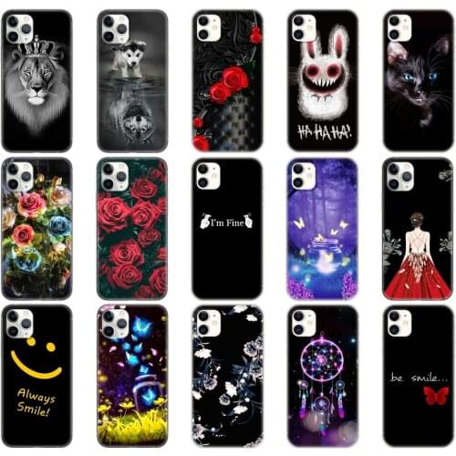 For iphone 11 Phone Case Painted Silicon Soft TPU Back Phone Cover for iphone 11 pro max eleven etui bumper Protective Coque Bag