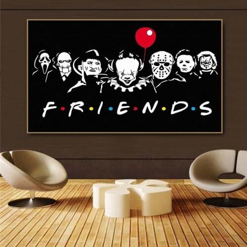 Black and White Animation Simple Painting Wall Poster Canvas Painting Printing Home Living Room Room Decoration Frameless