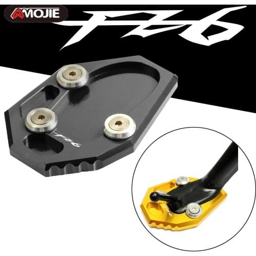 FZ6 FZ6R Motorcycle Side Stand Enlarger Kickstand Enlarge Plate Pad Accessories For Yamaha FZ6 FZ6R FZ6-S2 Accessories Motorbike