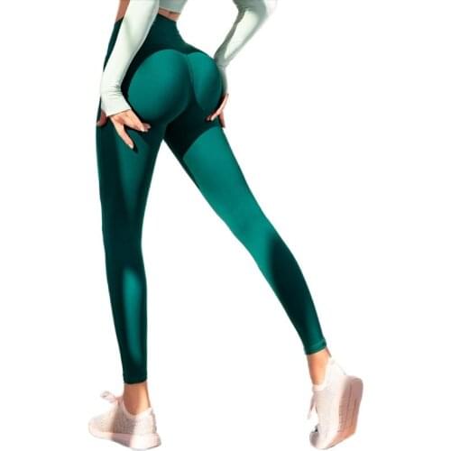 INS European hot style running exercise fitness fast dry yoga wear without embarrassing line high waist honey peach butt tights