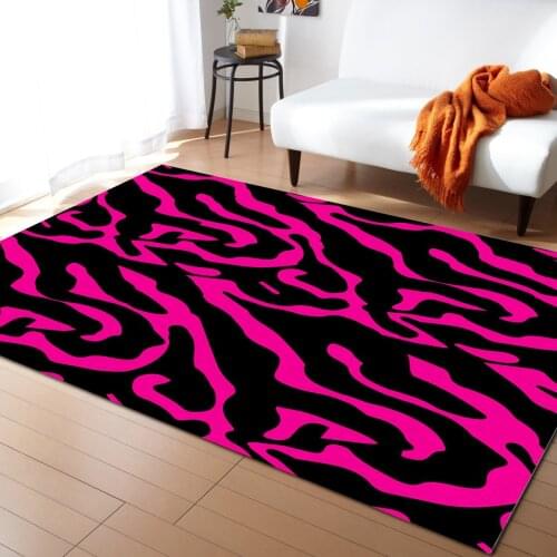 Red Zebra Stripes Carpets for Bedroom Home Decor Carpets Kawaii Rugs and Carpets for Home Living Room Outdoor Rug