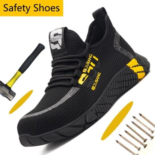 Lightweight Steel Toe Shoe Work Shoes Men indestructible Stab Proof Men Safety Shoes Cushion Mesh Hiking Shoes Athletic Sneaker