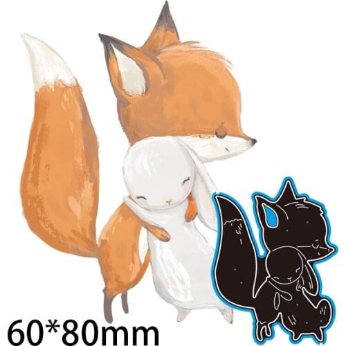 Metal Cutting Dies Fox and Rabbit new for decoration card DIY Scrapbooking stencil Paper Craft Album template Dies 60*80mm