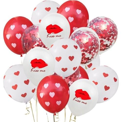 Amawill 12Inch Lip Latex Balloons Kit Wedding Valentines Day Party Decorations Anniversary Birthday Lip Photo Props Supplies