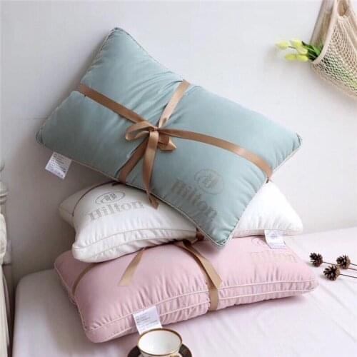 New Hilton solid color hotel home pillow manufacturers direct pillow five star hotel pillow core vacuum compression packaging