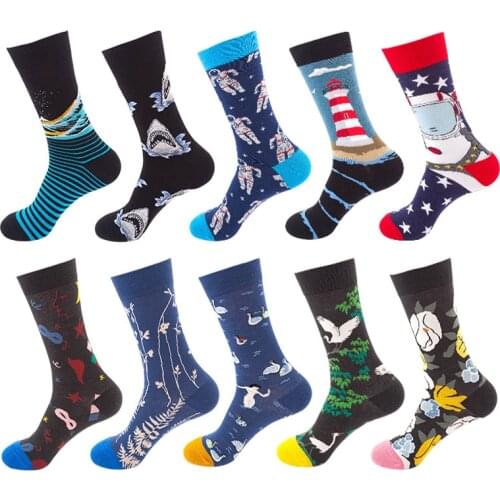 New Sport Cycling Socks Men Women Cartoon Print Unisex Professional Breathable Road Bicycle Socks Outdoor Bike Running Stripe