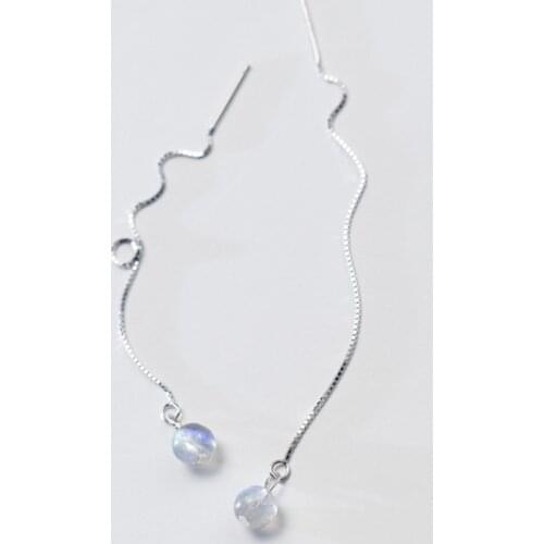 2021 New temperament wild diamond opal ear wire Crystal from Austrian 925 silver tassel jewelry Fit Women and female