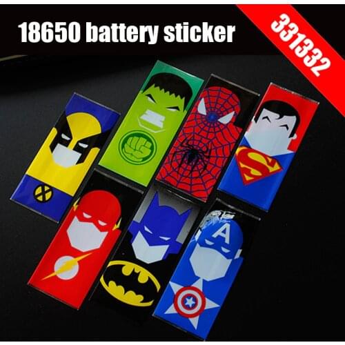 Original 331332 protector skin 18650 battery protected wrapper super hero battery wrap skin sticker for e cigarette battery