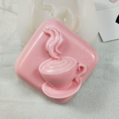 QT0243 PRZY Flavored Milk Tea Cup Silicone Mold Milk Tea Cup Square Soap Molds Clay Resin Gypsum Chocolate Candle Mold Moulds