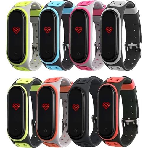 For Xiaomi Mi Band 3 4 Strap Smart Accessories For Xiaomi Miband 3 Smart Wristband Replacement for Mi Band 4 Strap double color