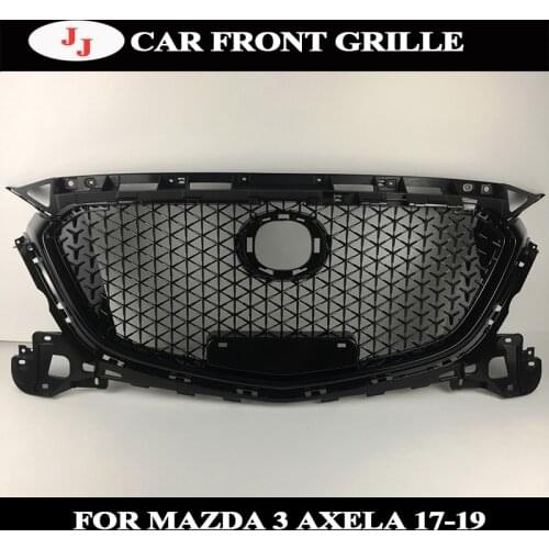 Front Bumper Grill Upper Grille For Mazda 3 Axela 2017 2018 ABS Front Black Middle Grille