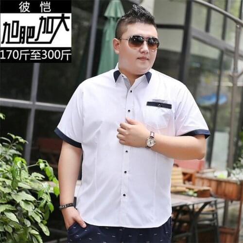10XL 8XL 6XL 5XL 4X Men Short Sleeve Shirt Slim Fit Mens Dress Shirts Solid Color Pocket Patchwork Casual Mane Work Wear Shirts