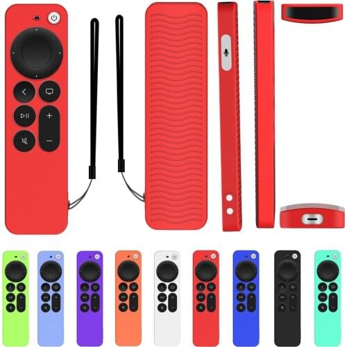 Silicone Remote Case For Apple TV 4K Siri Remote 2021 Protective Cover Skin Shockproof Anti-Slip Cover Remote Protective Shell