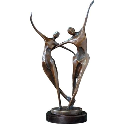 Modern Statue Abstract Couple Dance Sculpture Bronze Vintage Art Perfect Indoor Home Decoration Gifts