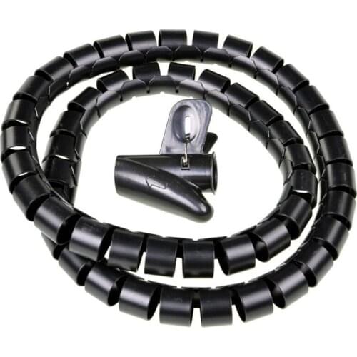 Free Shipping 16mm*2m Spiral Cable Wire Wrap Tube Computer Manage Cord Cable Sleeves Spiral Flexible PE cable sleeve