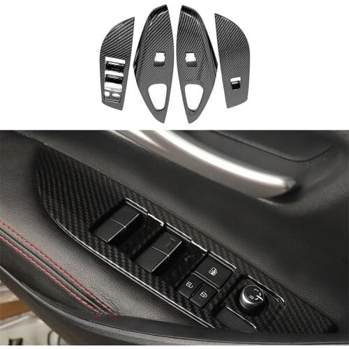 Carbon Fibre for Toyota Corolla 2019 2020 Accessories LHD Door Window Glass Lift Control Switch Panel Cover Trim