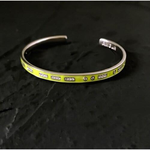 UMGODLY Fashion Brand Bangle Silver Color Love AMOUR Smile Morse Code Bracelet Micro AAA Cubic Zirconia Women Jewelry Gift