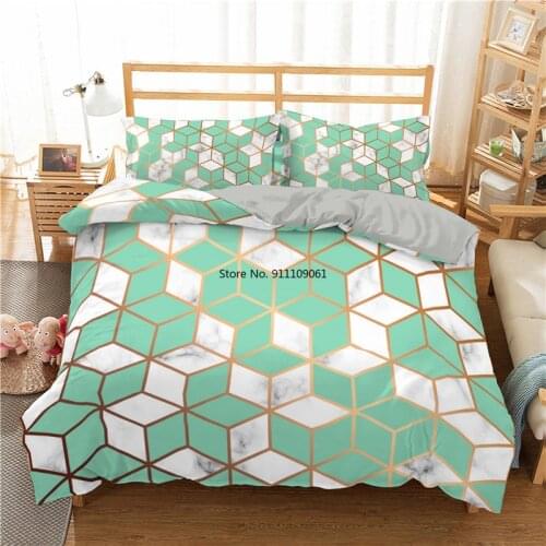 High Quality 3D Bedding Set Bedroom Duvet Cover+Pillowcase 2/3pc Geometric Printed Comfortable Quilt Cover Luxury Big Size