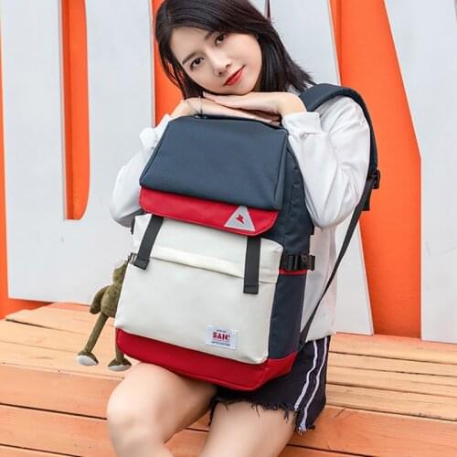 Women Laptop Backpack Candy Color USB Charging Waterproof Travel Back pack Patchwork School Bag for Teenagers Girls Bagpack