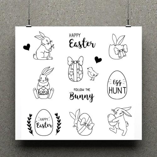ZhuoAng Easter Rabbit Clear Stamp / Scrapbook Rubber Stamp / Craft Clear Stamp Card / Seamless Stamp