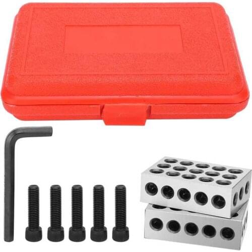 1 Pair Ultra Accuracy 1-2-3 Block Matched Super Exactness 23 Holes with Screw Wrench Box Accuracy Block