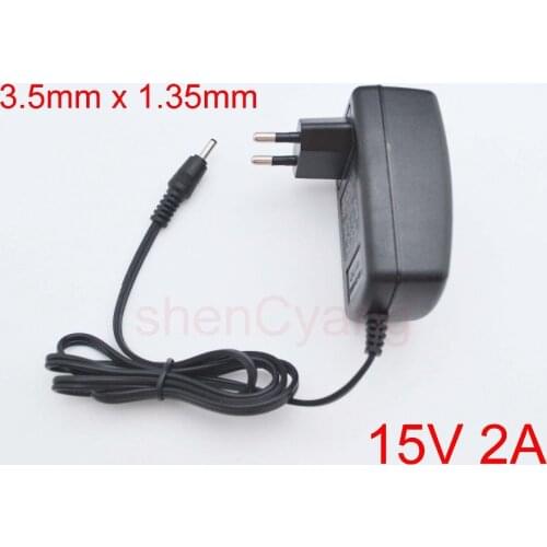 1PCS high quality 15V2A AC 100V-240V Converter Adapter DC 15V 2A 2000mA Power Supply EU Plug 3.5mm x 1.35mm