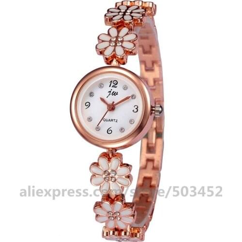 100pcs/lot 6124 Flower New Arrive Ladies Watches Popular Simple Bracelet Watch Ladies Quartz Wrist Watch Orologio Donna Saat