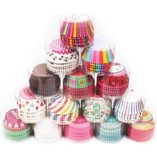100pcs Colorful Paper Cupcake Cup Liner Case Wrapper Muffin Baking Mold Cake Shop tools party decoration Cupcake Wrappers