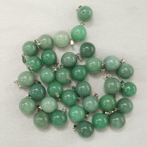 2017 fashion high quality Natural Green Aventurine stone ball pendants for jewelry making 50pcs/lot wholesale free shipping