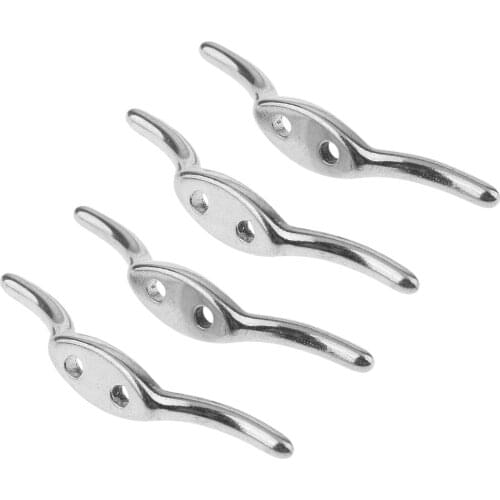 4Pcs 67mm 316 Grade Stainless Steel Rope Cleat for Flags Boats Docks Awnings
