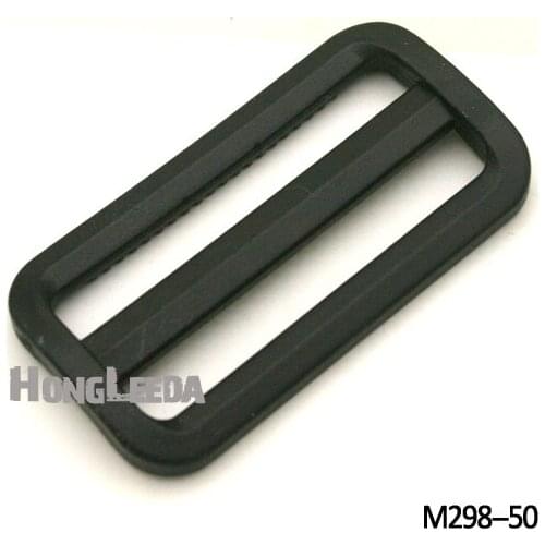 50pcs 50mm 2inch black adjustable buckles plastic slider buckle square ring backpack webbing straps M298-50