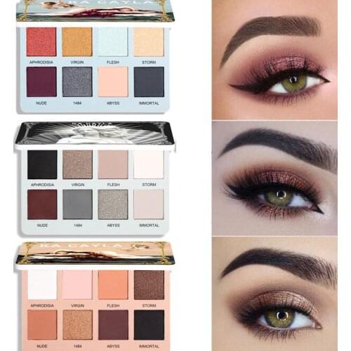 8 Colors Matte Shimmer Eyeshadow Palette Cute Lasting Matte Eyeshadow Diamond Pigment Glitter Eye Shadow Powder Makeup Cosmetic