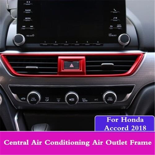 ABS Chrome Car front Central air conditioning air outlet frame decorative sticker modification For Honda Accord 2018 2019 10th
