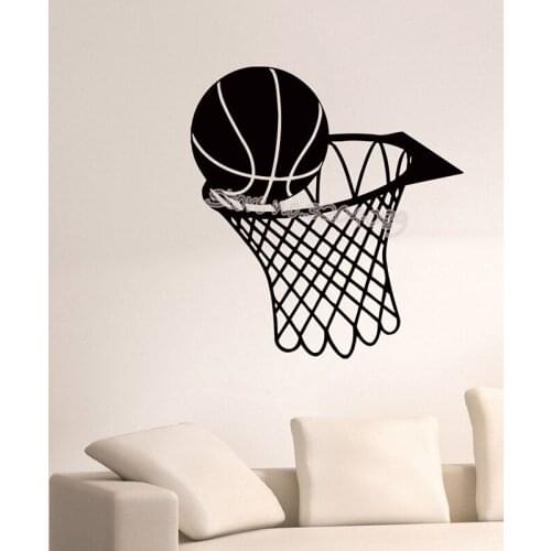 Basketball Hoop wall decal Sports Kids Room Nursery Murals ball in basket decor vinyl wall sticker gym Poster wallpaper