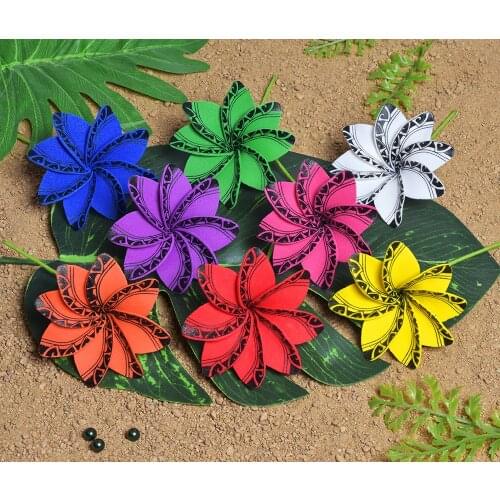 MIXED COLORS Free Shipping 80pcs/lot F1189 8 Color 9CM Foam Tiare Hair Pick Women Decorative Accessories Hawaii Tropical Flower