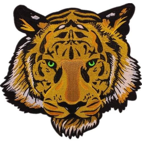 Big embroidery tiger patches for clothing 3D animal embroidered ironing Patches DIY iron on parches Embroidery applique animals